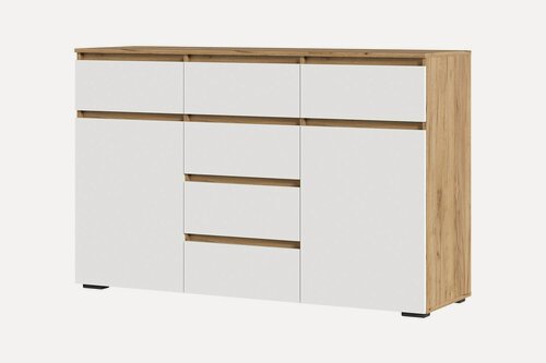 Изображение товара Комод 6 ящиков Хелен, 150,2х95,8х46, цвет дуб крафт золотой, белый шагрень