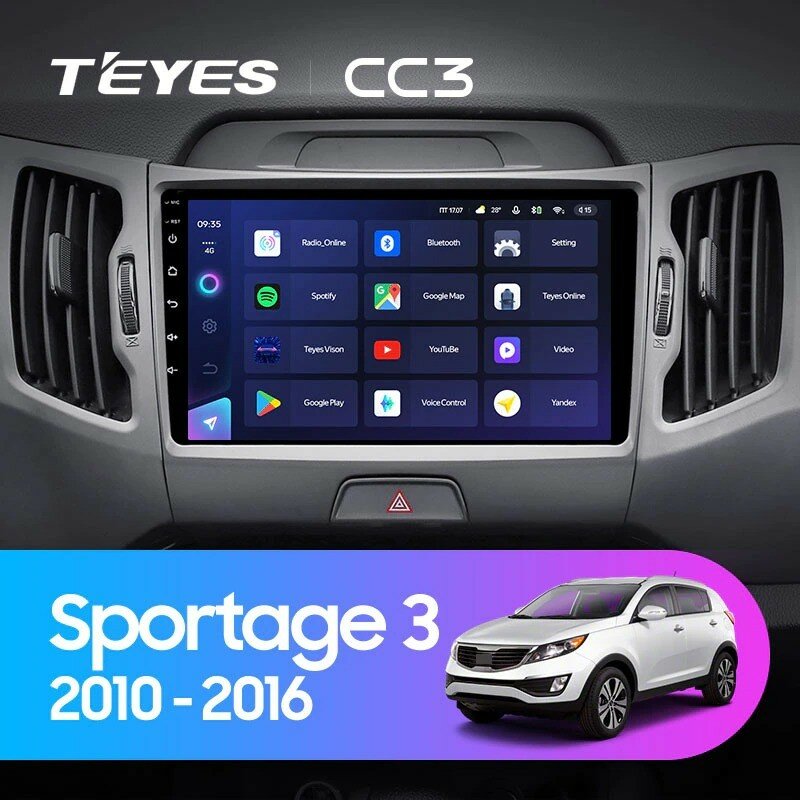 Штатная магнитола Teyes CC3 4/32 Kia Sportage 3 SL (2010-2016) Тип-B