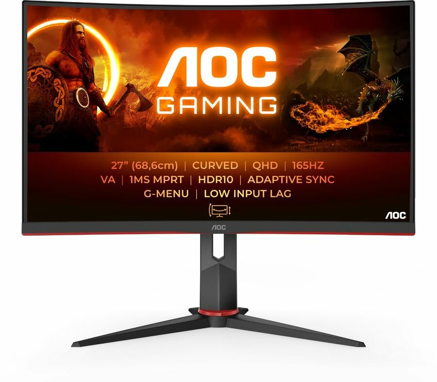 Монитор AOC Gaming CQ27G2S 27", черный/красный [cq27g2s/bk]