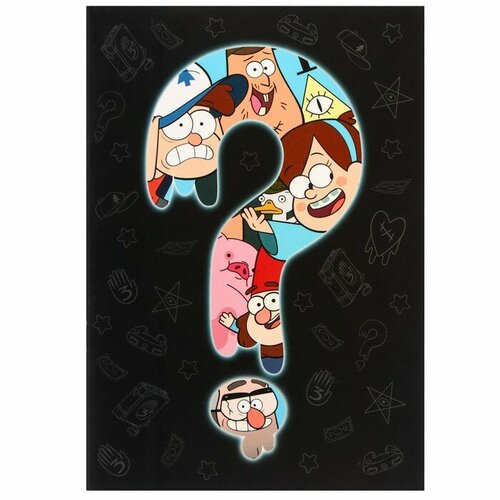 Блокнот А5 на скрепке 40 листов в точку УФ-лак Гравити Фолз 301₽