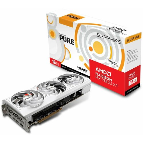 Видеокарта Sapphire AMD Radeon RX 7800XT 11330-03-20G PURE RX 7800 XT GAMING OC 16ГБ PURE 7200000₽