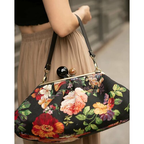 Сумка Madame Reticule, фактура матовая, бархатистая, разнoцветный