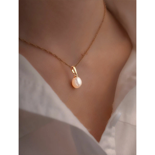 Подвеска Argentum серебро 925 проба золочение жемчуг размер 17 см золотистый 1000₽