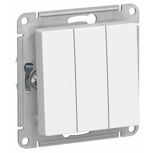 Выключатель встраиваемый SCHNEIDER ELECTRIC Atlasdesign трехклавишный 000131 1 шт белый