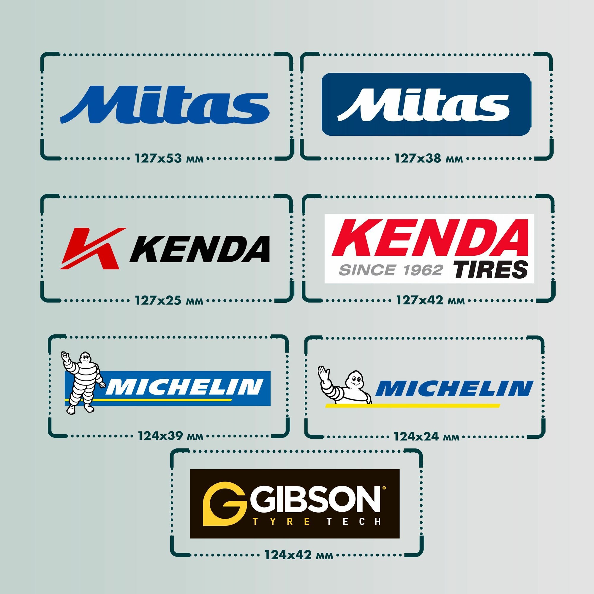 Термонаклейки на одежду Mitas Michelin Kenda Gibson — фото 1