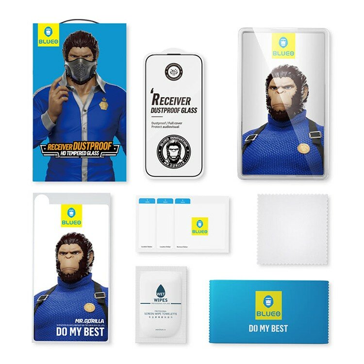 BlueO стекло для iPhone 16 Pro Max, Large arc Anti-Dust Anti-Static Black (защита динамика) — фото 1