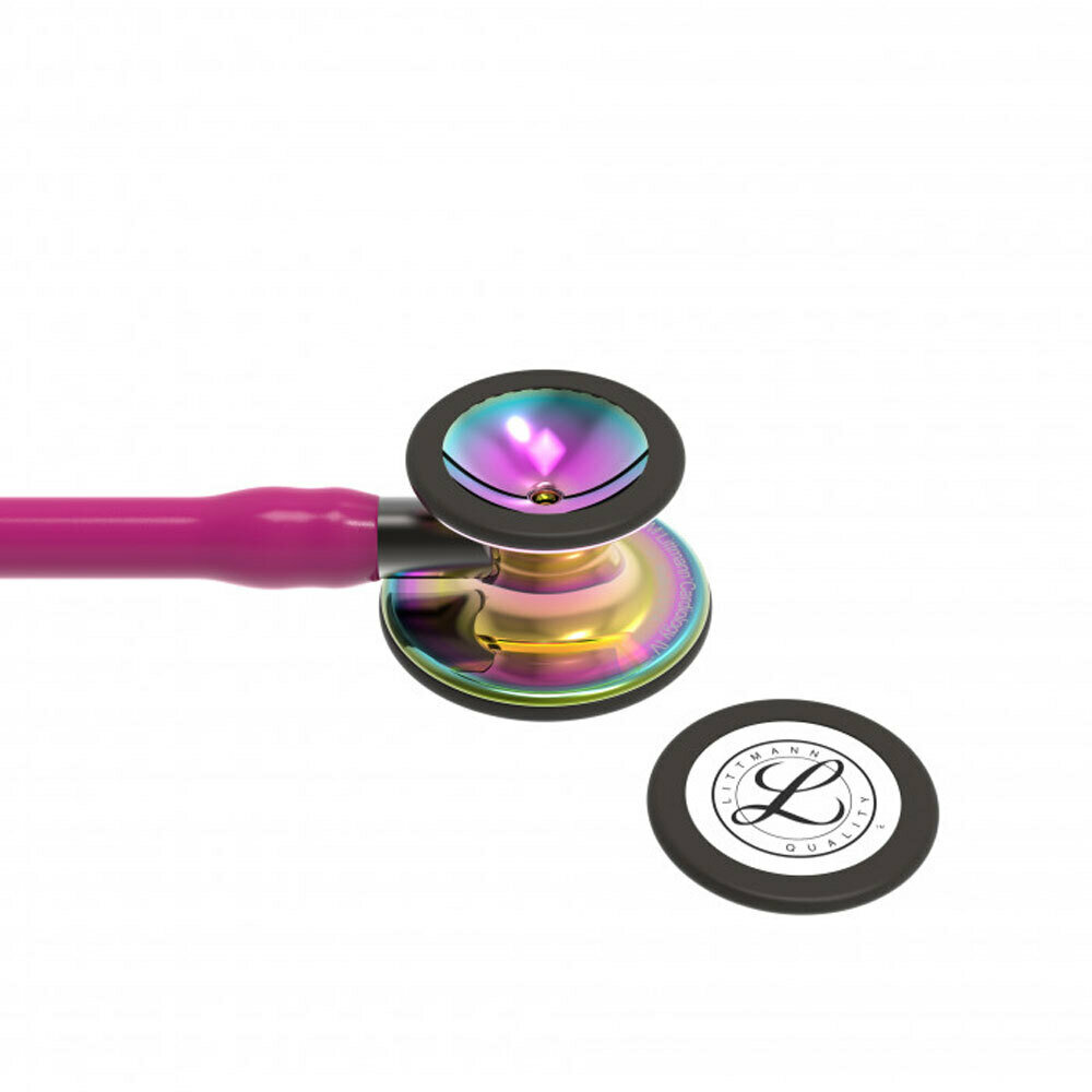 Стетоскопы И Фонендоскопы Стетоскоп Littmann Cardiology IV, малиновый, радужная акустическая головка, дымчаты ствол (6241)