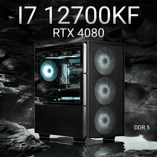 OXYGEN Intel Core i7 12700KF, RTX 4080 16GB, DDR5 32GB, SSD 1000GB Черный