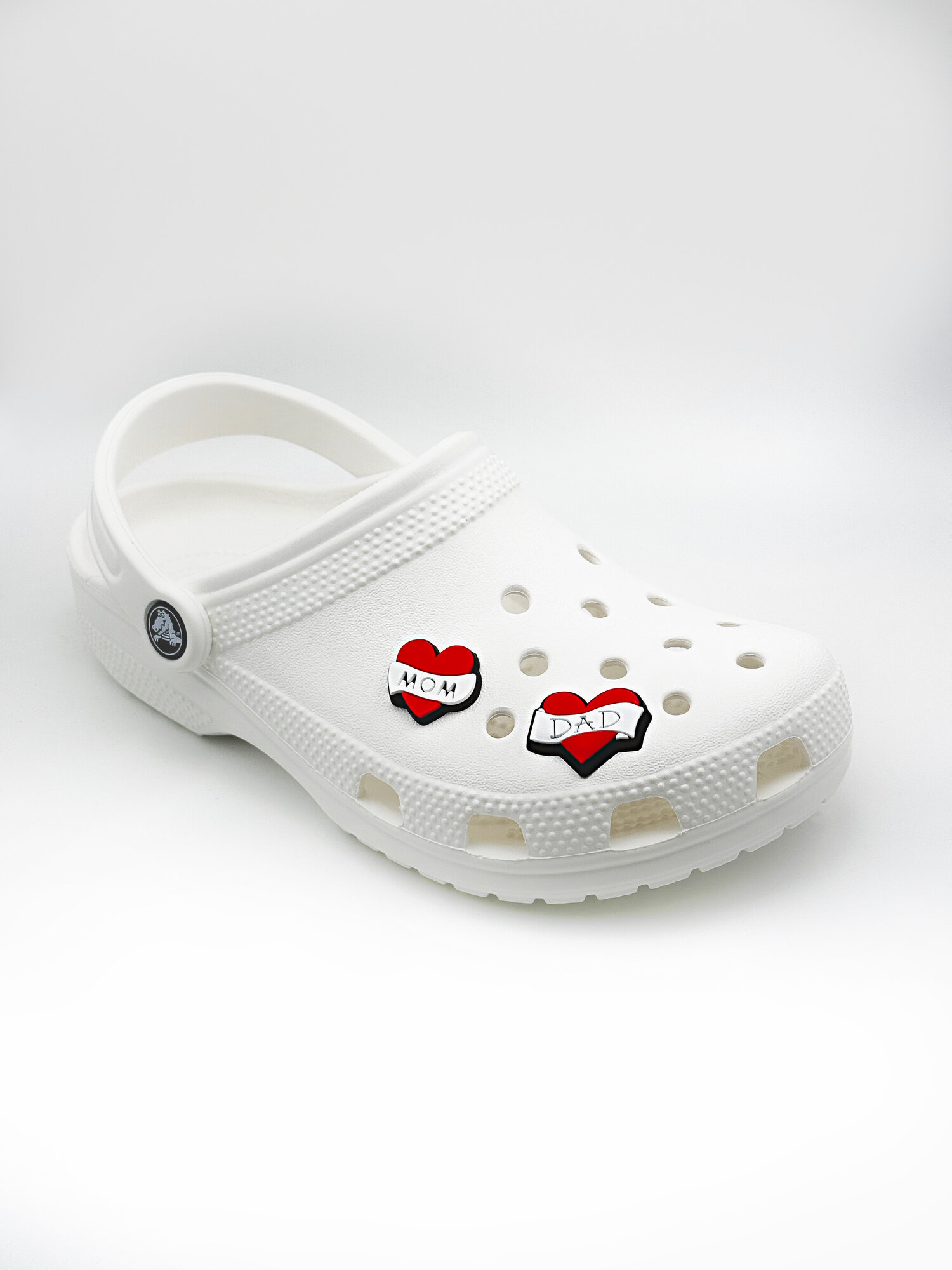 Украшения для обуви джибики("Сердце мама и папа"), Джибитсы(2 штуки) — фото 1