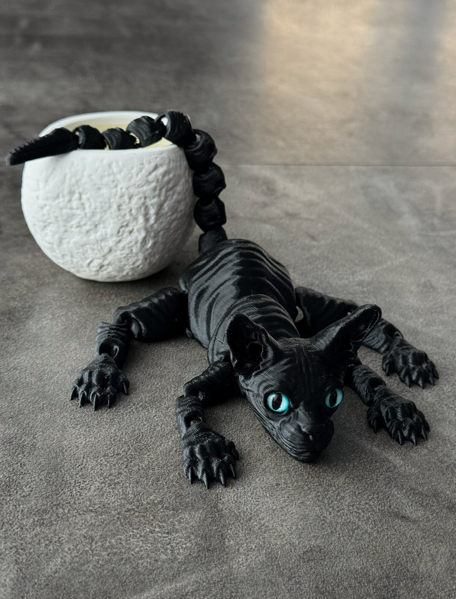 Кот сфинкс чёрный подвижная игрушка-антистресс — фото 1