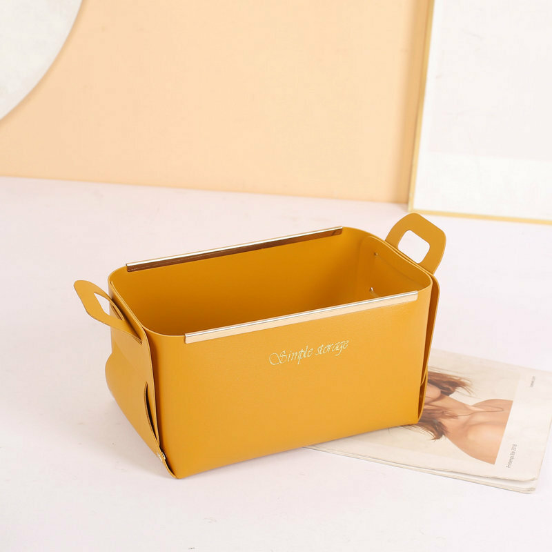 Лоток для хранения ключей из искусственной кожи, кожаный ящик для хранения ключей, желтый