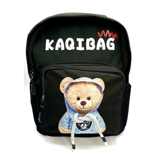 фото Рюкзак для детей / детский рюкзак на плечо мишка черный/ детский рюкзачок с мишкой черный магазин 1