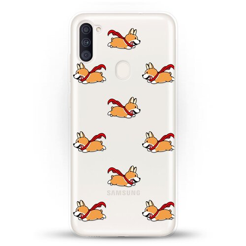 фото Силиконовый чехол корги с шарфом на samsung galaxy a11 andy & paul