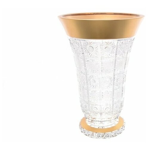 Ваза для цветов 30 см Crystal Heart Фелиция Хрусталь матовое золото 117629 26514₽