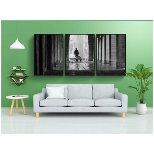 фото Набор модулных постеров для интерьера "венеция, туманный, коридор" 60x90 см. в тубусе, без рамки lotsprints