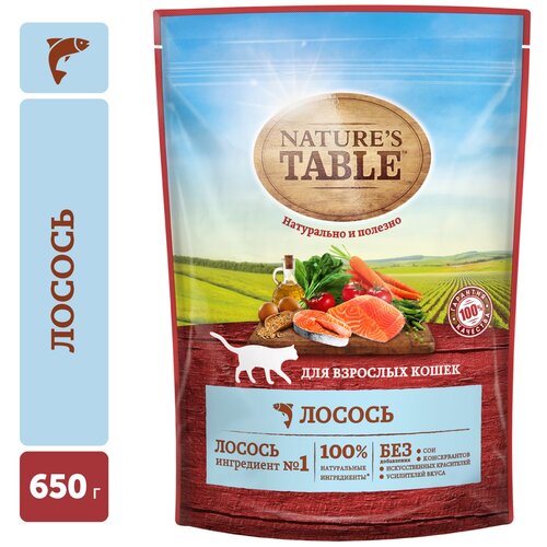 Сухой корм для кошек Nature's Table с лососем 650 г