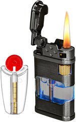 Металлическая газовая зажигалка + кремни в наборе