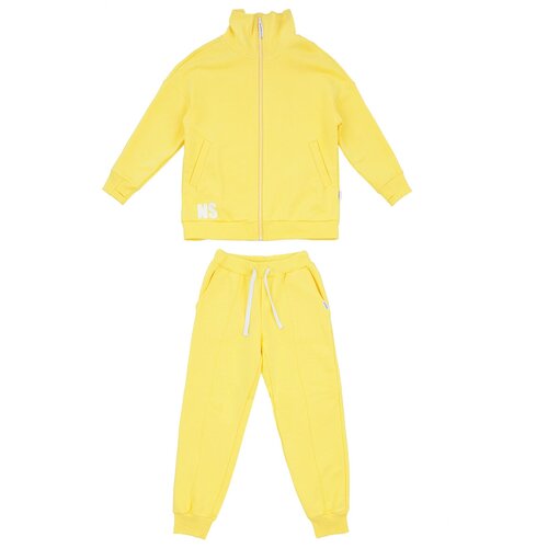 Комплект одежды NIKASTYLE, толстовка и брюки, спортивный стиль, размер 134, желтый