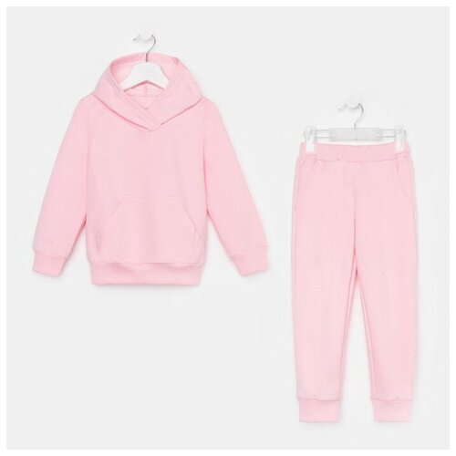 Костюм для девочки (толстовка/брюки), цвет розовый, рост 110