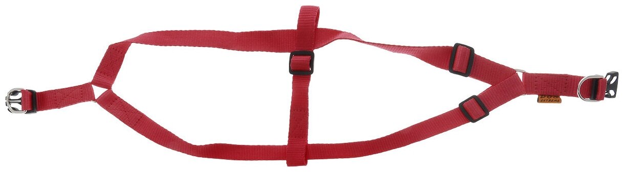 Collar шлея Dog Extremе нейлоновая регулируемая 50-80 см., Красный - фотография № 3