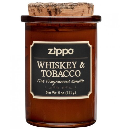 Свеча ароматизированная воск/хлопок/кора древесины/стекло 70x100мм ZIPPO Whiskey  & Tobacco (70015)