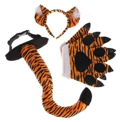 фото Карнавальный набор "тигр" 3 предмета: ободок, лапки, хвост 6250697 сима-ленд