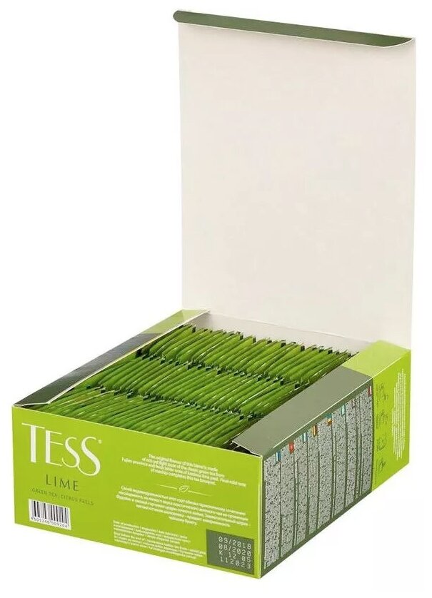 Чай в пакетиках зеленый Tess Lime, 100 шт - фотография № 4