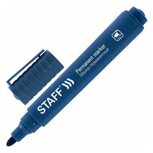 STAFF Маркер перманентный Basic budget PM-125, 11 шт, синий, 11 шт.