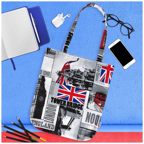 фото Сумка-шоппер для покупок/школы/творчества/на пляж 37х42 см с объемным дном оксфорд, 41-2141/1 altali