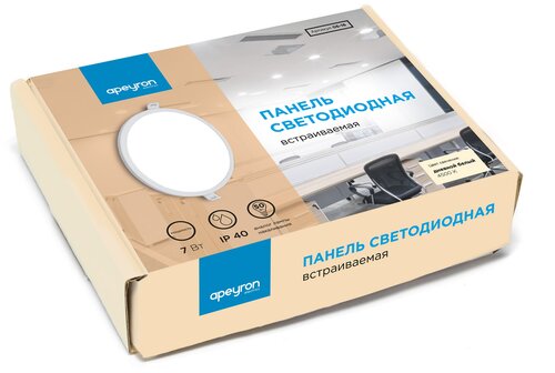 Светильник Apeyron Electrics 06-16, LED, 7 Вт, 4500, нейтральный белый, цвет арматуры: белый, цвет плафона: белый