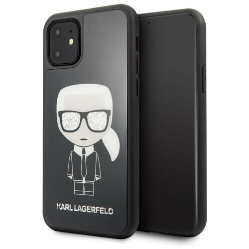 фото Чехол cg mobile karl lagerfeld double layer iconic karl hard glitter для iphone 11, цвет черный (klhcn61dlfkbk)