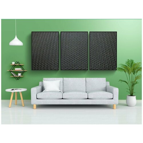 фото Набор модулных постеров для интерьера "салфетка, ткань, черный" 60x90 см. в тубусе, без рамки lotsprints