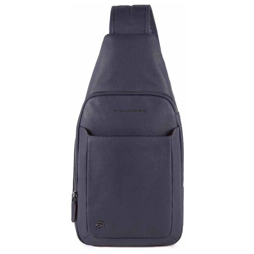 Рюкзак слинг PIQUADRO, черный, синий сумка для ноутбука piquadro black square синий кожа натуральная ca4021b3 blu4