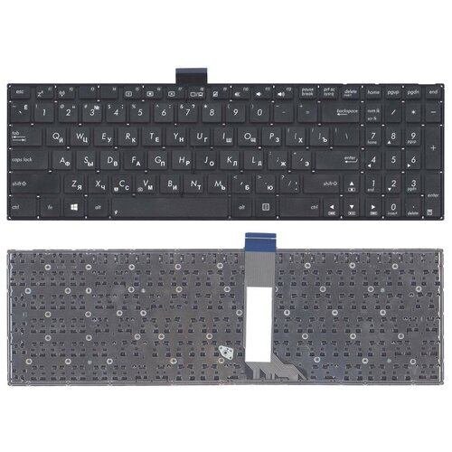 Клавиатура для ноутбука ASUS X502 X502CA X502C черная (Плоский Enter)