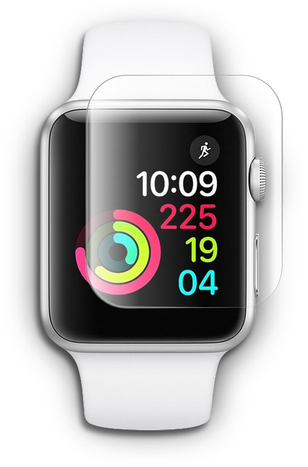 Гидрогелевая защитная пленка на Apple Watch 2/ 3 (42 mm)/Эпл Вотч 2/3 (42мм) на экран прозрачная силиконовая клеевая основа полноклеевая 2  Brozo