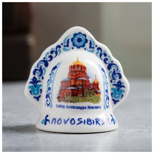 Колокольчик в виде кокошника «Новосибирск. Часовня Святого Николая». В наборе 1шт.