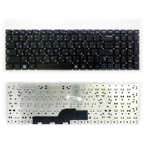 Клавиатура для ноутбука Samsung 300E5A, 300E5C, 300V5A, 305E5A, 305V5A Series. Плоский Enter. Черная, без рамки. PN: 9Z. N5QSN.10R, BA5903075. клавиатура для ноутбука samsung np 305v5a черная p n ba5903075