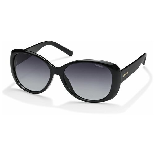 фото Солнцезащитные очки polaroid, прямоугольные, поляризационные, для женщин, черный