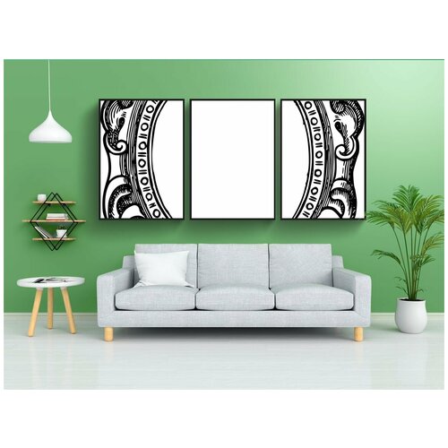 фото Набор модулных постеров для интерьера "граница, рамка, богато украшенный" 60x90 см. в тубусе, без рамки lotsprints