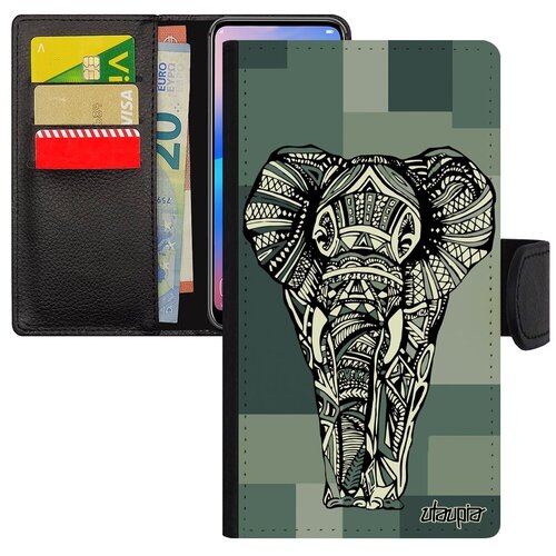 фото Качественный чехол книжка на смартфон // apple iphone 8 plus // "слон" мудрый дизайн, utaupia, серый