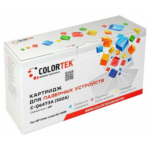 Картридж лазерный Colortek CT-Q6473A (502A) пурпурный для принтеров HP картридж q6473a 502a hp clj 3600 magenta 4000 стр