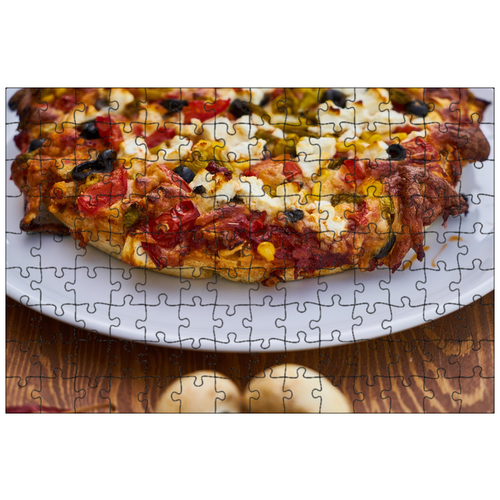 фото Магнитный пазл 27x18см."пицца, тарелка, выпечка" на холодильник lotsprints