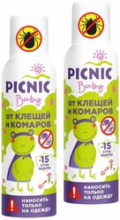 Аэрозоль от клещей и комаров Picnic Baby детский 125 мл 2 балончика