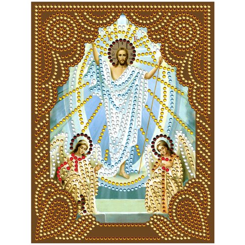 Алмазная мозаика с нанесенной рамкой Molly Восресение Христово 20х15 см