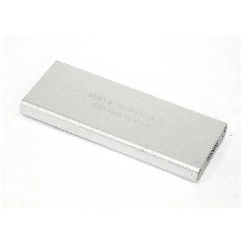 Бокс для SSD диска NGFF (M2) с выходом USB 3.0 алюминиевый, серебристый бокс для ssd диска amperin ngff m2 с выходом usb 3 0 алюминиевый серебристый