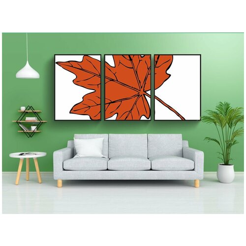 фото Набор модулных постеров для интерьера "лист, апельсин, изолированные" 60x90 см. в тубусе, без рамки lotsprints