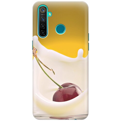 фото Ультратонкий силиконовый чехол-накладка для realme 5 pro с принтом "ягода в молоке" gosso