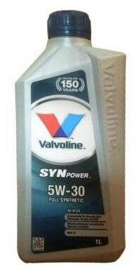 VALVOLINE 872372 Масло Valvoline 5/30 Synpower XL- III C3 синтетическое 1 л