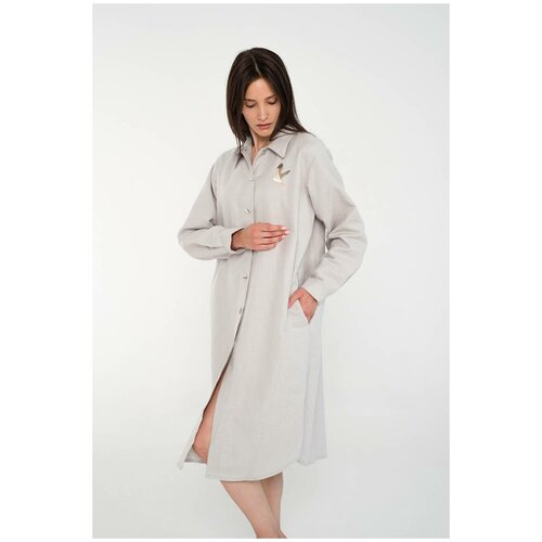 Платье Берегите Птиц, размер one size, серый, бежевый