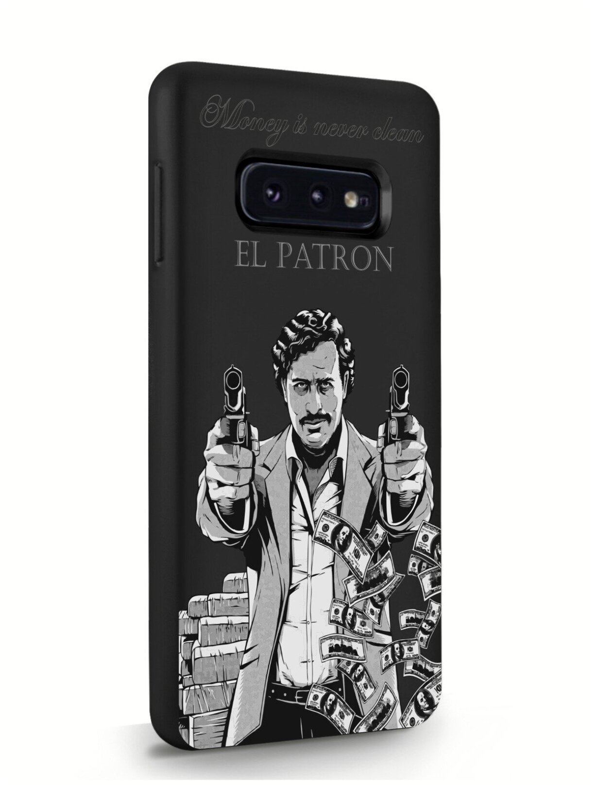 Черный силиконовый чехол MustHaveCase для Samsung Galaxy S10E El Patron Pablo Escobar Пабло Эскобар для Самсунг Галакси С10E Противоударный